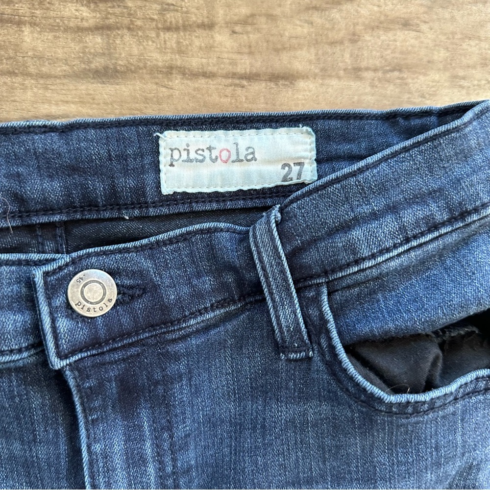 Revolve Pistola dark wash skinny cropped jeans - Picture 4 of 9